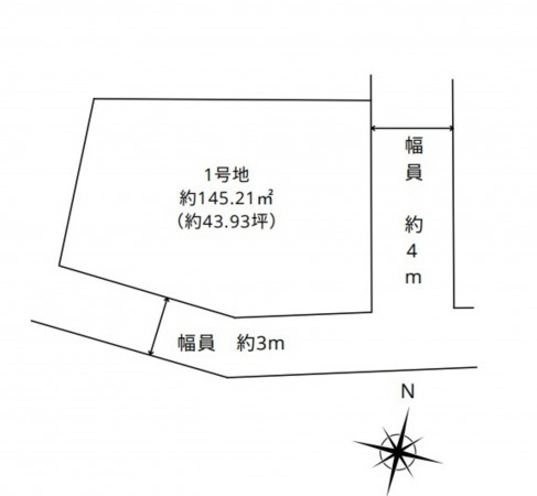 熊本市南区御幸笛田、土地の間取り画像です