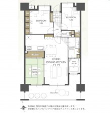 熊本市中央区九品寺、マンションの間取り画像です