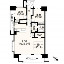 熊本市中央区九品寺、マンションの間取り画像です