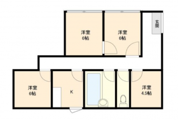 熊本市中央区国府、中古一戸建ての間取り画像です