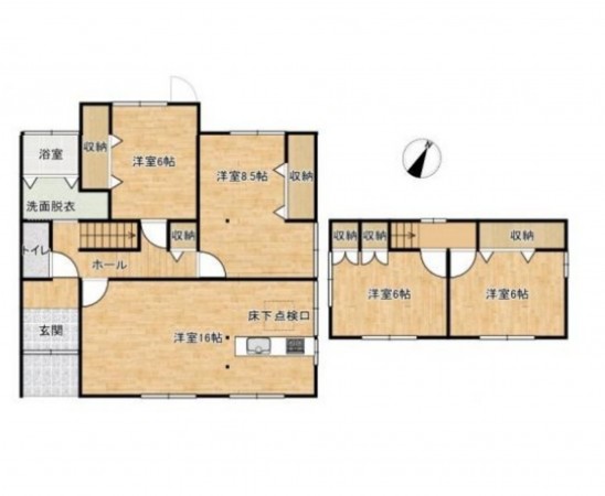 熊本市東区上南部、中古一戸建ての間取り画像です