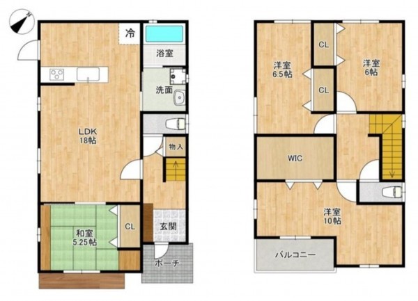 熊本市東区月出、中古一戸建ての間取り画像です