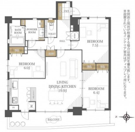 熊本市中央区船場町下、マンションの間取り画像です