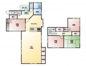 菊池郡菊陽町大字津久礼、中古一戸建ての間取り画像です