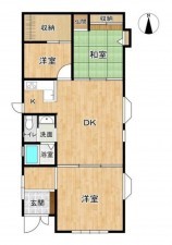 熊本市東区若葉、中古一戸建ての間取り画像です