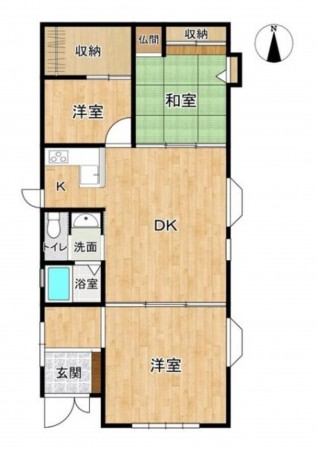 熊本市東区若葉、中古一戸建ての間取り画像です