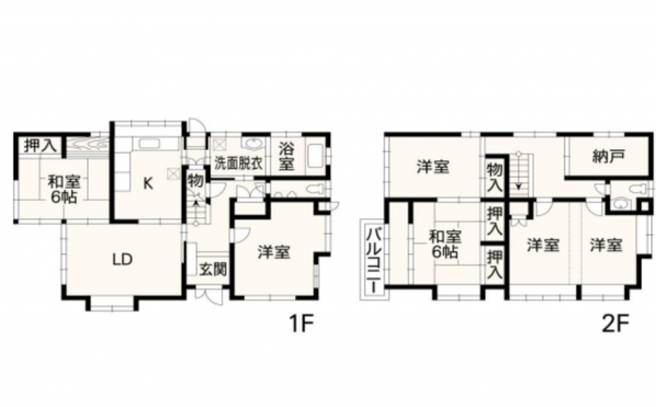 熊本市中央区出水、中古一戸建ての間取り画像です