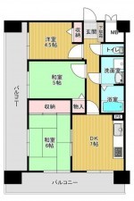 熊本市東区健軍、マンションの間取り画像です