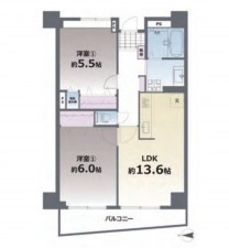 熊本市中央区船場町下、マンションの間取り画像です