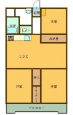 熊本市中央区萩原町、マンションの間取り画像です