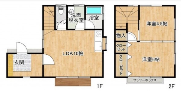 熊本市中央区八王寺町、中古一戸建ての間取り画像です