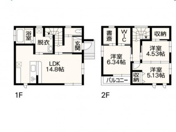 熊本市東区小峯、中古一戸建ての間取り画像です