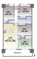 熊本市中央区九品寺、マンションの間取り画像です