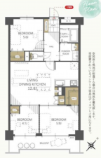 熊本市中央区迎町、マンションの間取り画像です