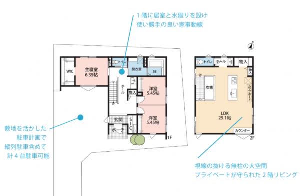 熊本市東区長嶺西、新築一戸建ての間取り画像です