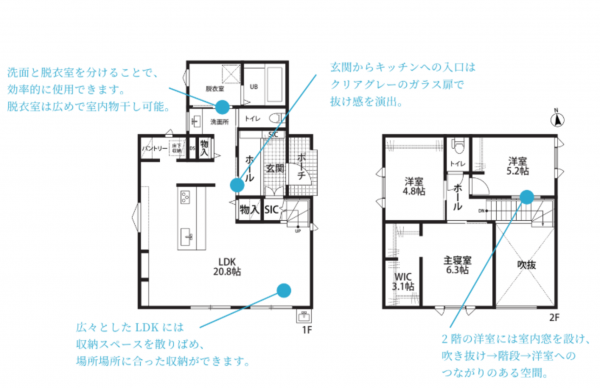 熊本市西区小島、中古一戸建ての間取り画像です
