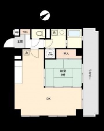 熊本市中央区中唐人町、マンションの間取り画像です