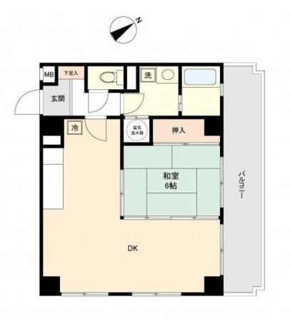 熊本市中央区中唐人町、マンションの間取り画像です