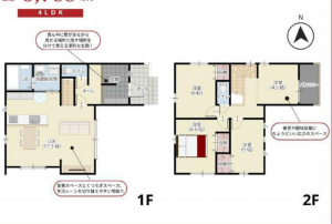 熊本市東区花立、新築一戸建ての間取り画像です