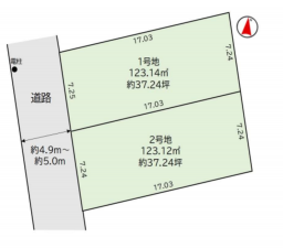 熊本市北区武蔵ケ丘、土地の間取り画像です