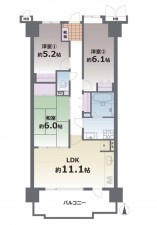 熊本市中央区神水本町、マンションの間取り画像です