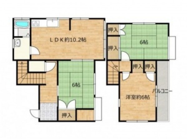 菊池郡菊陽町花立、中古一戸建ての間取り画像です