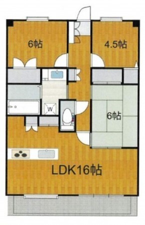 熊本市東区健軍、マンションの間取り画像です