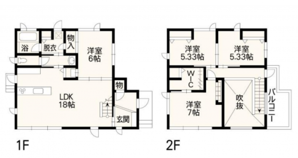 熊本市東区江津、中古一戸建ての間取り画像です