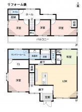 菊池郡菊陽町新山、中古一戸建ての間取り画像です