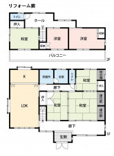 菊池郡菊陽町新山、中古一戸建ての間取り画像です