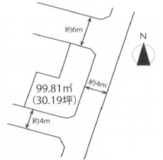 熊本市西区二本木、土地の間取り画像です