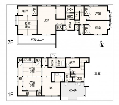 熊本市中央区帯山、中古一戸建ての間取り画像です