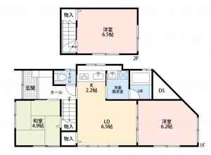 熊本市中央区世安、中古一戸建ての間取り画像です