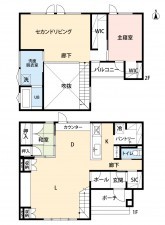 宇土市花園台町、中古一戸建ての間取り画像です