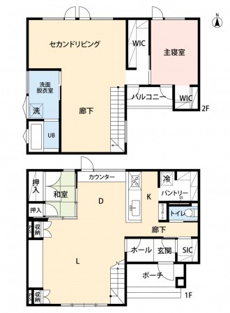 宇土市花園台町、中古一戸建ての間取り画像です