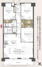 熊本市中央区帯山、マンションの間取り画像です
