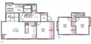 熊本市東区戸島西、中古一戸建ての間取り画像です