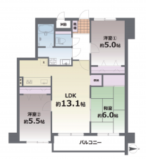 熊本市中央区薬園町、マンションの間取り画像です