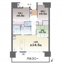 熊本市中央区慶徳堀町、マンションの間取り画像です