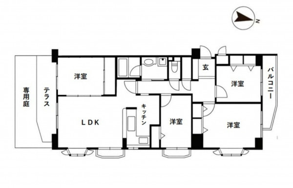 熊本市中央区水前寺、マンションの間取り画像です
