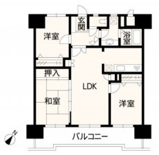 熊本市東区月出、マンションの間取り画像です