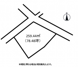 人吉市下林町、土地の間取り画像です