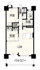 熊本市東区長嶺南、マンションの間取り画像です