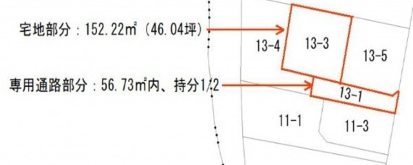 熊本市中央区壺川、土地の間取り画像です