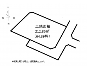 熊本市北区四方寄町、土地の間取り画像です