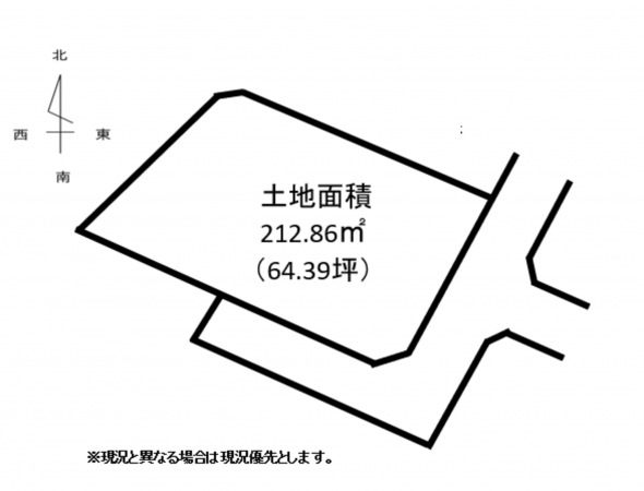 熊本市北区四方寄町、土地の間取り画像です