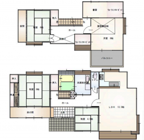 熊本市中央区出水、中古一戸建ての間取り画像です