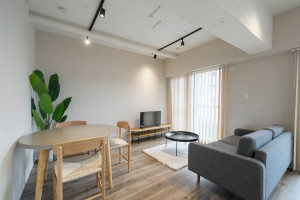熊本市中央区新屋敷、マンションの居間画像です