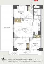 熊本市中央区迎町、マンションの間取り画像です