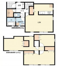 熊本市中央区出水、中古一戸建ての間取り画像です